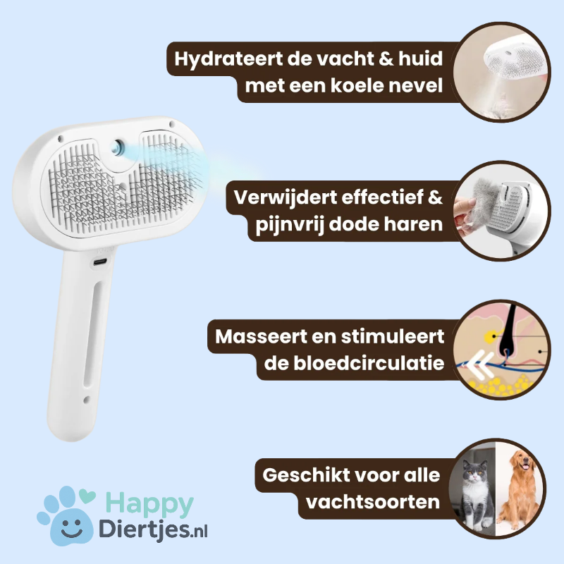 SteamPro | Professionele Vachtverzorgings Borstel voor Huisdieren