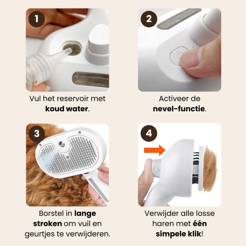 SteamPro | Professionele Vachtverzorgings Borstel voor Huisdieren