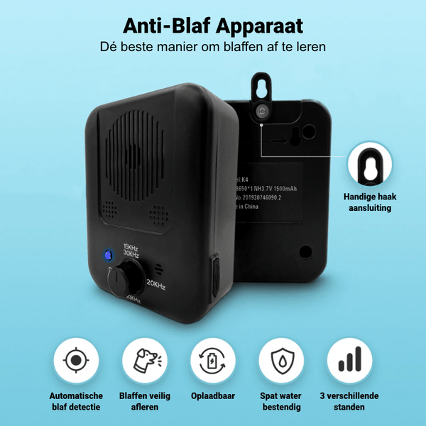 Anti - Blaf Apparaat - Blaffen Afleren met Ultrasoon Geluid - HappyDiertjes.nl