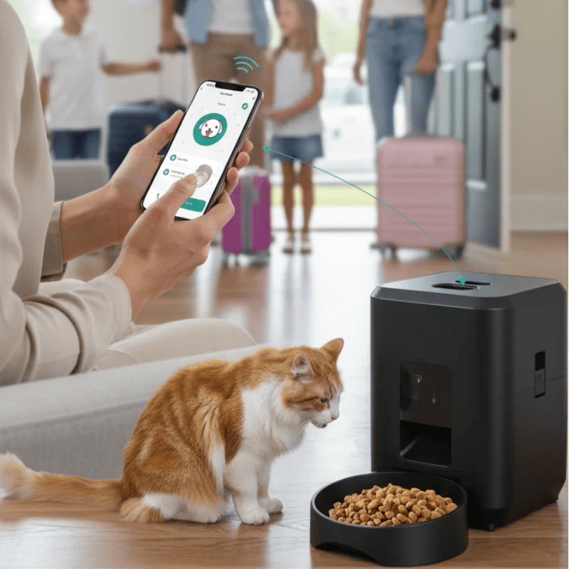 Automatische Voederbak voor honden en katten | Met WiFi | Inclusief app - HappyDiertjes.nl