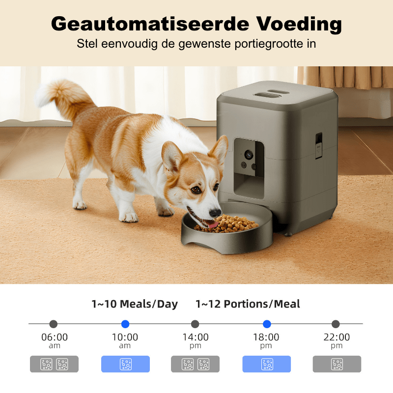 Automatische Voederbak voor honden en katten | Met WiFi | Inclusief app - HappyDiertjes.nl