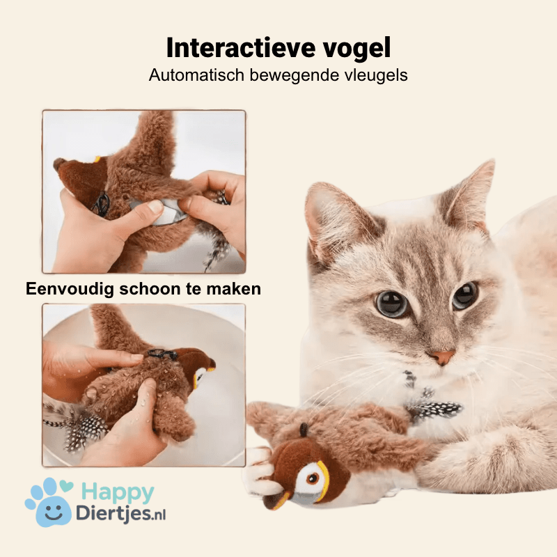 Interactieve Vogel Met Bewegende Vleugels - HappyDiertjes.nl