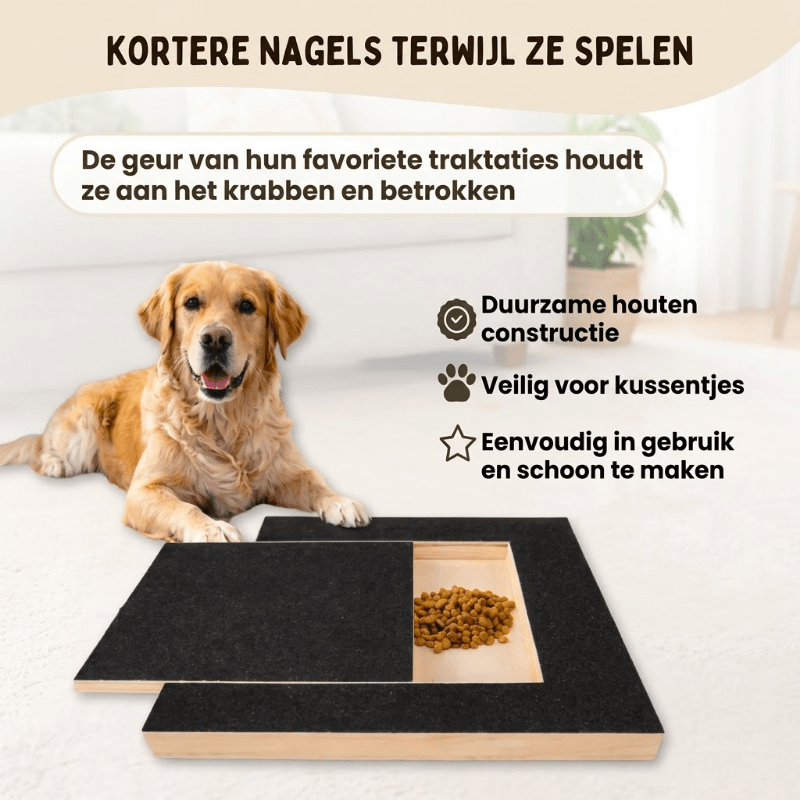 Nagelvijl Plank | Krab plank voor Honden – Stressvrij Nagels Vijlen Zonder Knippen - HappyDiertjes.nl