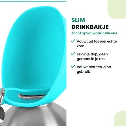 Zacht opvouwbaar siliconen bakje vouwt uit tot een echte kom