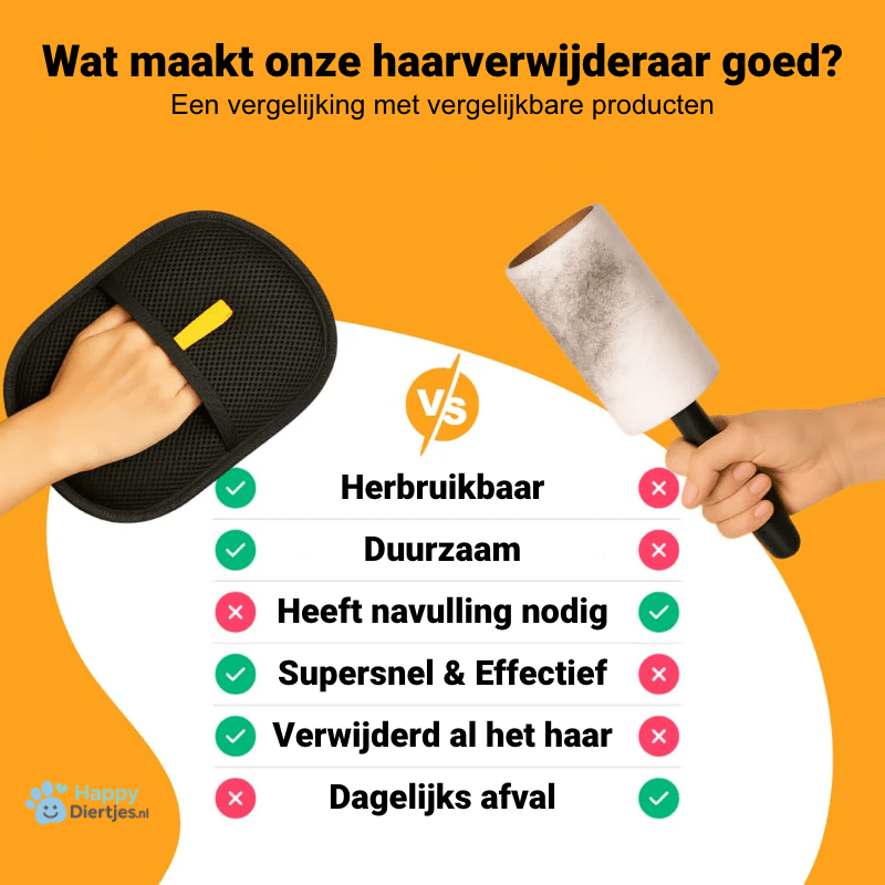 VachtMagneet - haar verwijder handschoenen - HappyDiertjes.nl
