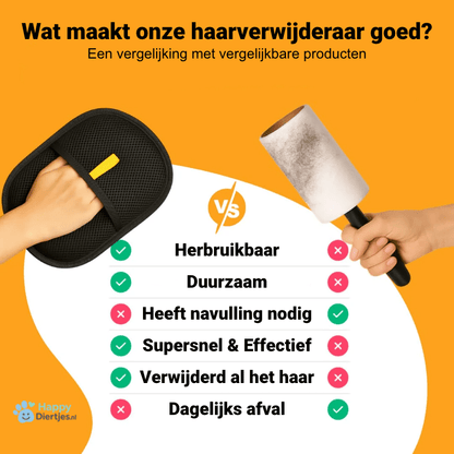 VachtMagneet - haar verwijder handschoenen - HappyDiertjes.nl