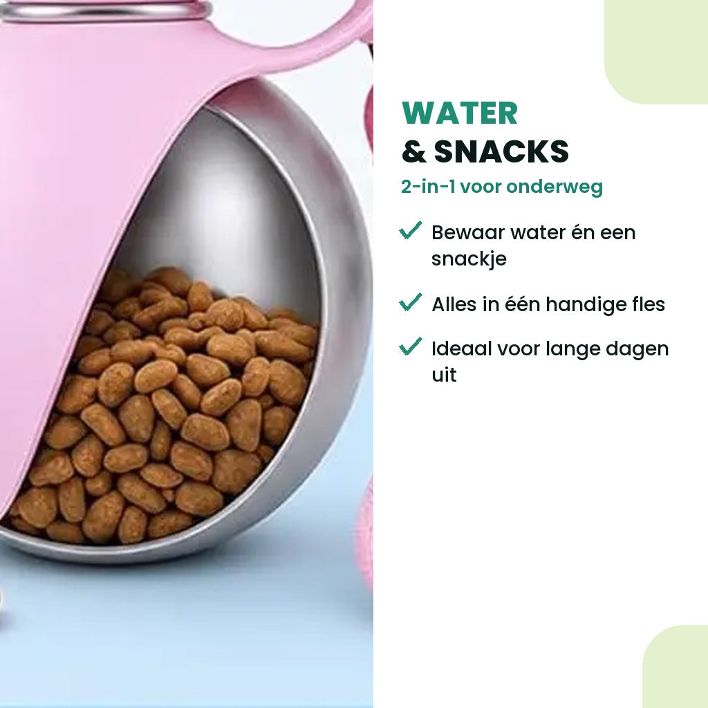 Dual-use reisfles: bewaar naast water ook een snackje